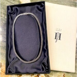 John Hardy classic weave choker.  16”, 925 sterling silver, .55mm width, in box